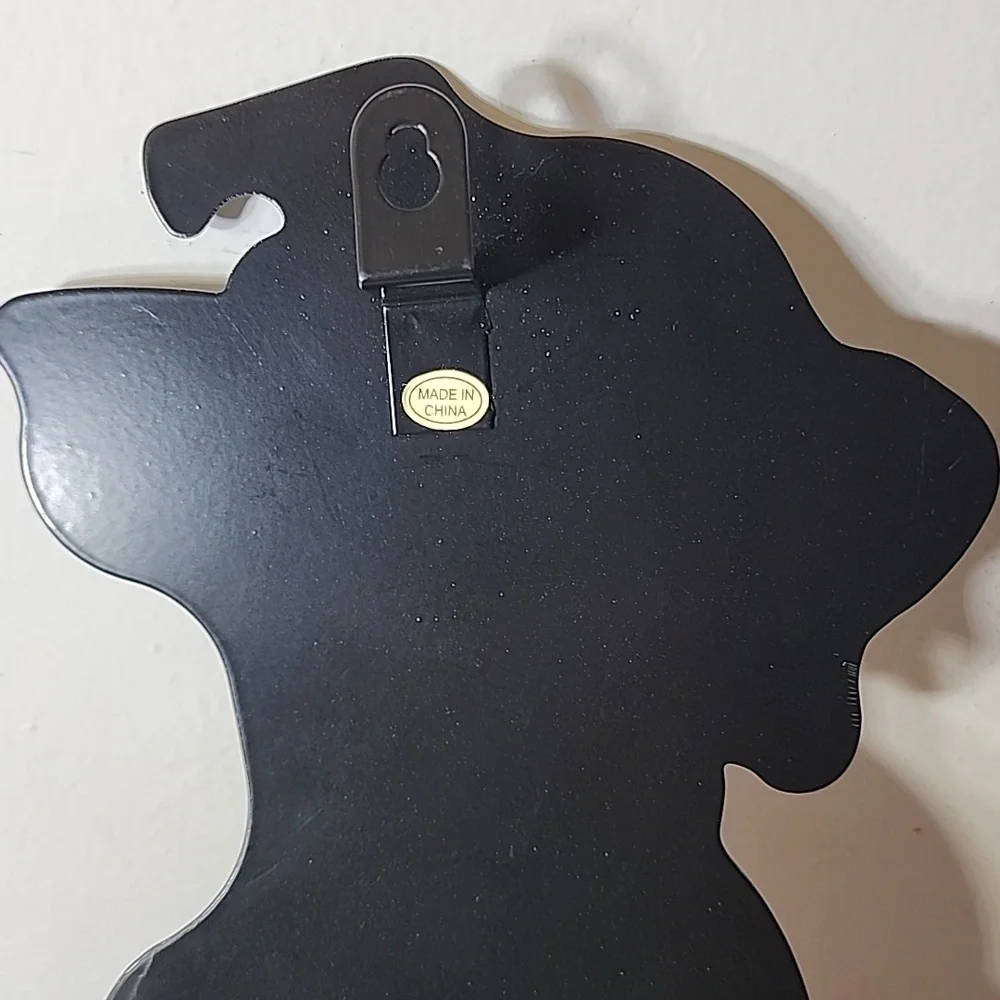 Black Metal Dog Silhouette Wall Clock New  Wagging Pendulum Tail